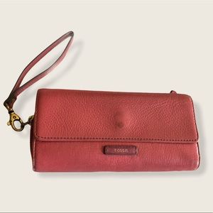 Fossil Genuine Leather Wallet Clutch Wristlet